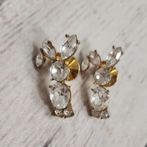 Gold-Tone Rhinestone Easter Bunny Earrings